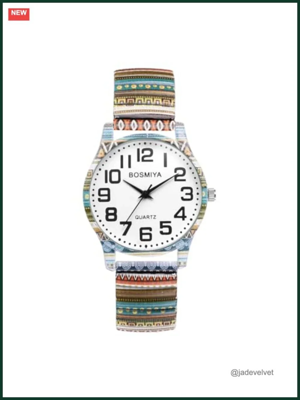 Women's Stretch Band Watch Easy Reader Analog Quartz Floral Elastic Wristwatch